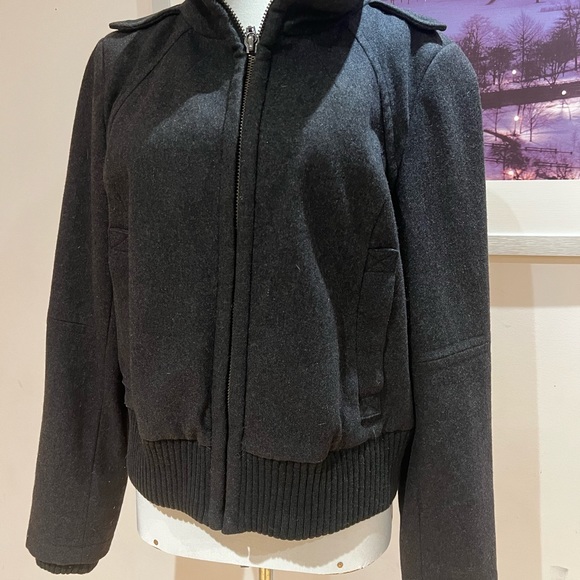 Zara XL bomber jacket grey 60% wool - Picture 2 of 2